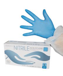 101047 - GANT NITRILE BLEU NON POUDRE T8/M