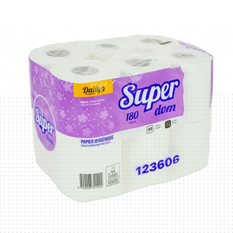 801048 - PAPIER HYGIENIQUE 180 F. 2PL. ECOLABEL PO BLANC